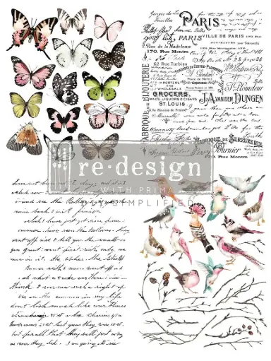 Large decor transfer - Parisian Butterflies